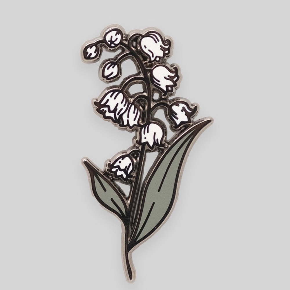 Lily of the Valley Poisonous Deadly Flower Sprig Enamel Pin